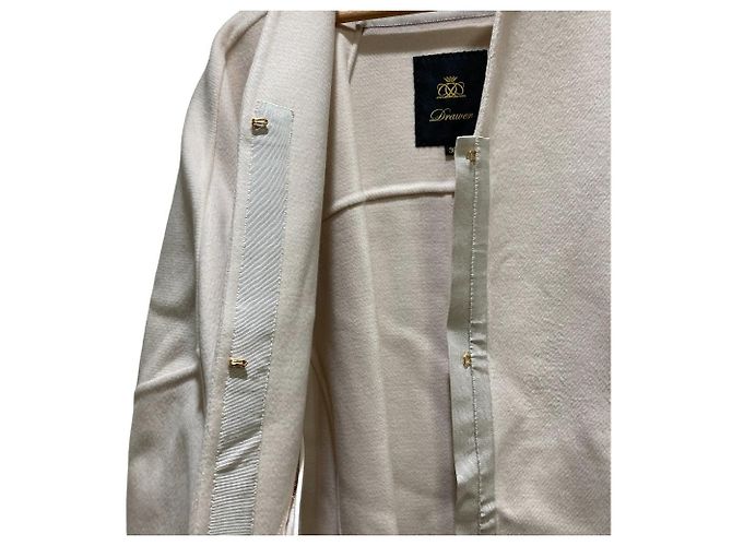 Autre Marque Abrigo sin cuello de lana Beaver Drawer Blanco Crudo - vista 5