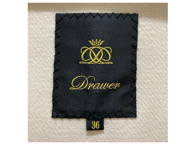 Autre Marque Abrigo sin cuello de lana Beaver Drawer Blanco Crudo - vista 6