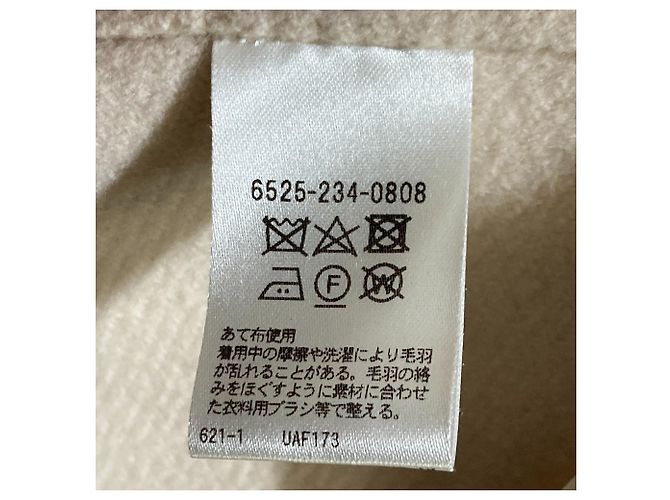 Autre Marque Abrigo sin cuello de lana Beaver Drawer Blanco Crudo - vista 7
