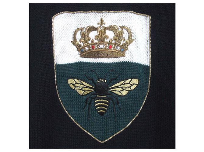 Dolce & Gabbana Dolce&Gabbana Strickpullover aus Kaschmir mit Stickerei Blau Marineblau - Ansicht 4