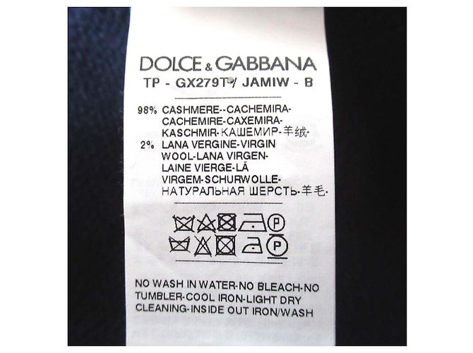 Dolce & Gabbana Dolce&Gabbana Strickpullover aus Kaschmir mit Stickerei Blau Marineblau - Ansicht 5