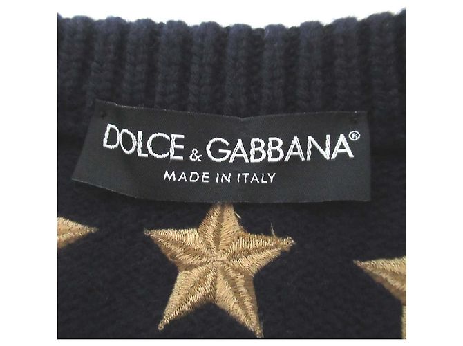Dolce & Gabbana Dolce&Gabbana Strickpullover aus Kaschmir mit Stickerei Blau Marineblau - Ansicht 6