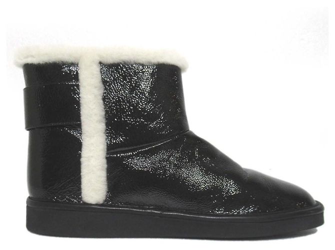Botas curtas de shearling com fivela de strass Roger Vivier Preto - vista 3