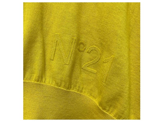 Autre Marque Suéter de punto con cuello en V N°21 Amarillo - vista 5