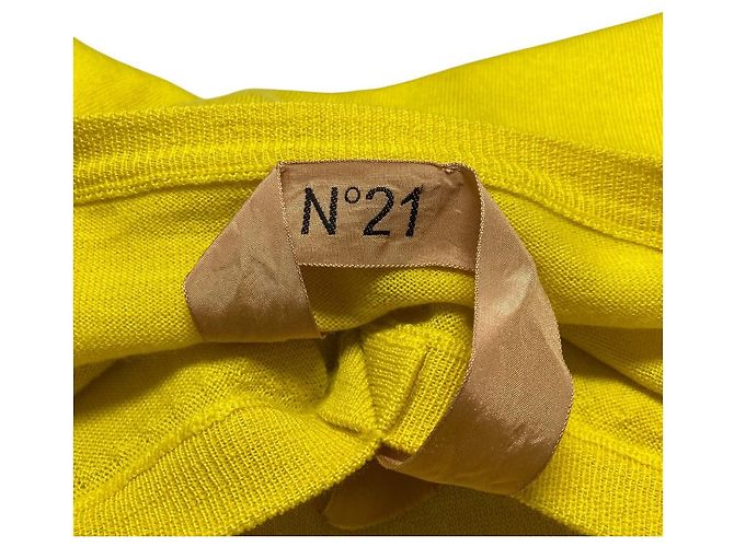 Autre Marque Suéter de punto con cuello en V N°21 Amarillo - vista 6