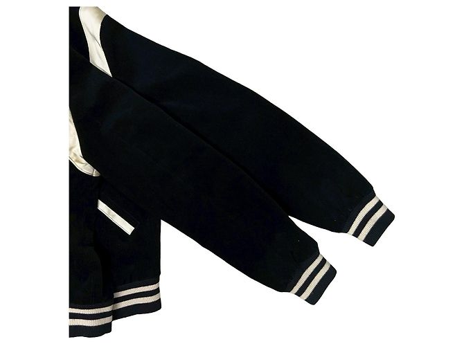 Céline Giacca in raso e velluto a coste Celine Nero Bianco - vista 5