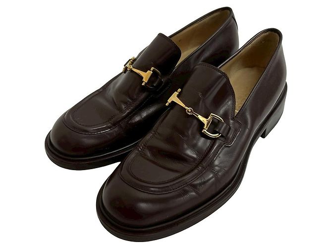 Mocassini in pelle Gucci Marrone - vista 2