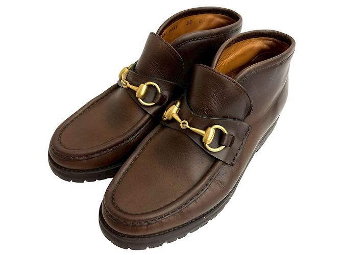 Gucci Lederstiefel Braun - Ansicht 2