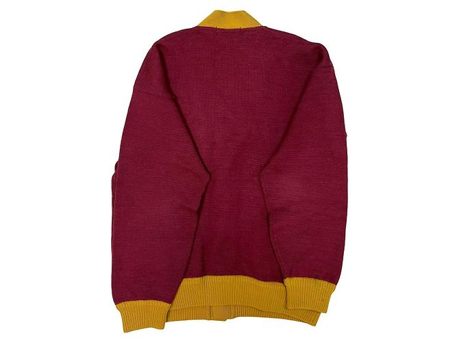 Cárdigan de lana Yves Saint Laurent Burdeos Amarillo - vista 3