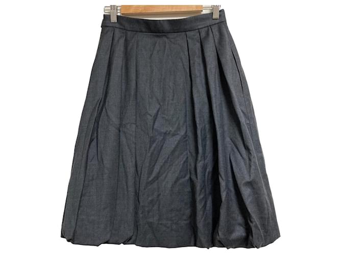 Autre Marque Falda acampanada fruncida Rene basic Castaño - vista 2