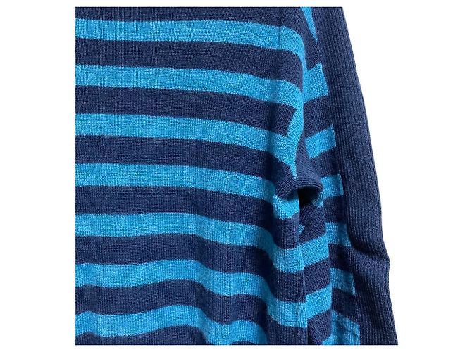 Autre Marque Top de punto de cuello alto HIROKO BIS Border Azul Azul marino - vista 3