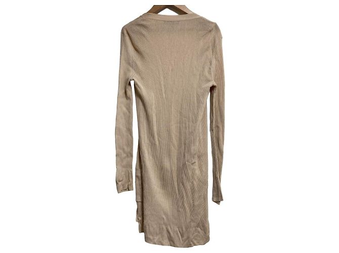 Autre Marque Langer gerippter Strickcardigan FOXEY Pink Beige - Ansicht 2