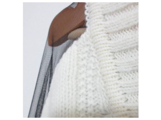 Autre Marque Strickpullover aus Wolle mit Spitze frankie morello Aus weiß - Ansicht 3
