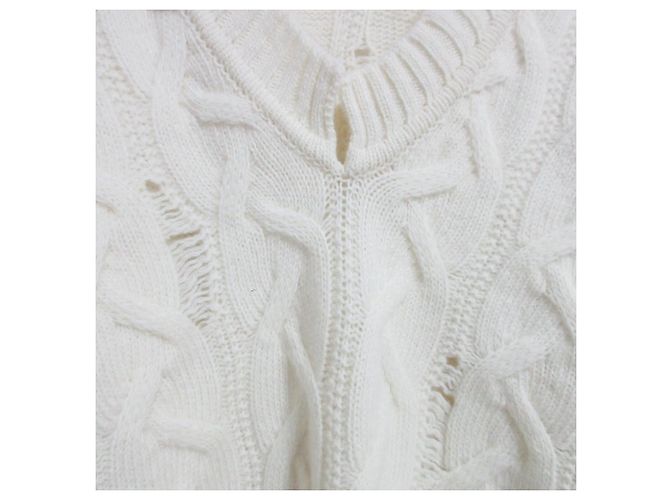 Autre Marque Strickpullover aus Wolle mit Spitze frankie morello Aus weiß - Ansicht 5
