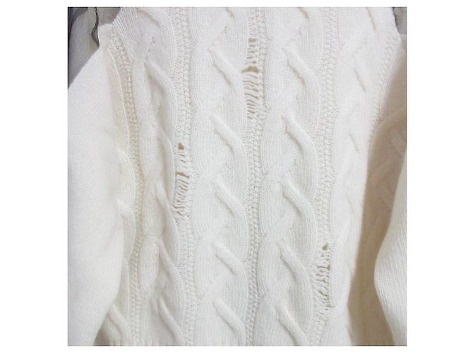 Autre Marque Strickpullover aus Wolle mit Spitze frankie morello Aus weiß - Ansicht 6