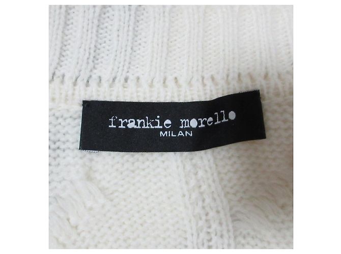 Autre Marque Strickpullover aus Wolle mit Spitze frankie morello Aus weiß - Ansicht 9