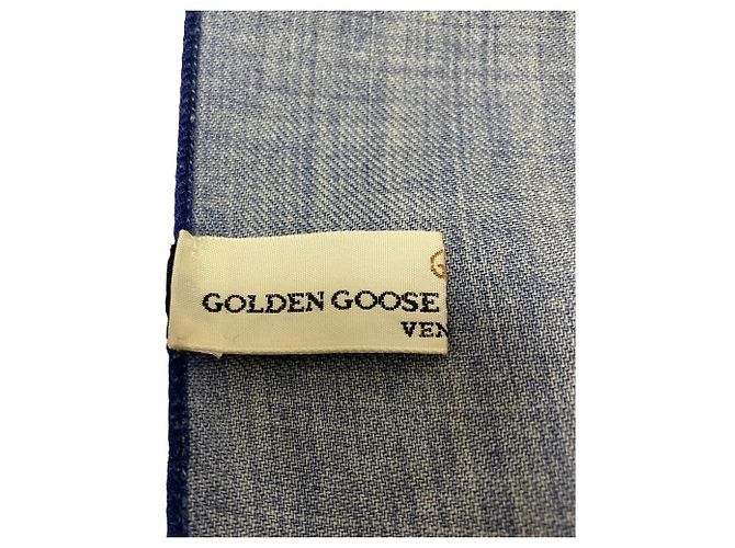 Sciarpa grande in lana Golden Goose Blu - vista 7