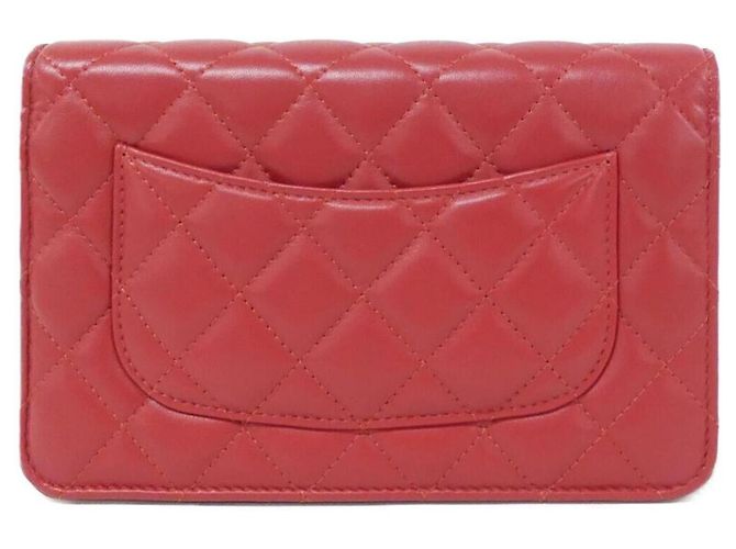 Portafoglio con catena Chanel Timeless Classic Rosso - vista 2