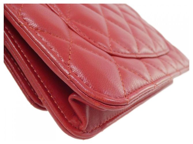 Portafoglio con catena Chanel Timeless Classic Rosso - vista 3