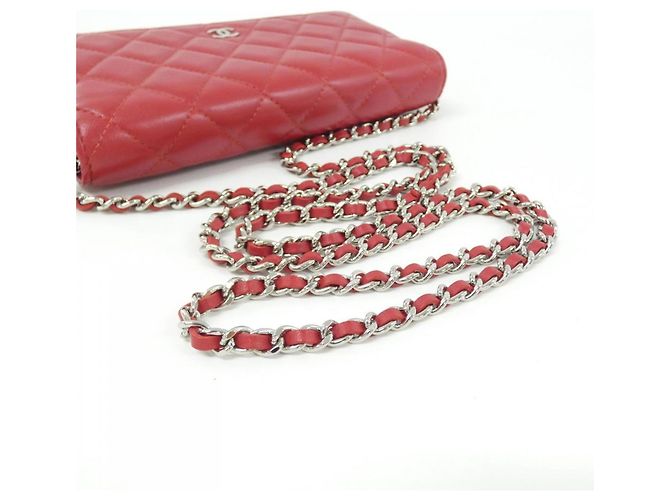 Portafoglio con catena Chanel Timeless Classic Rosso - vista 6