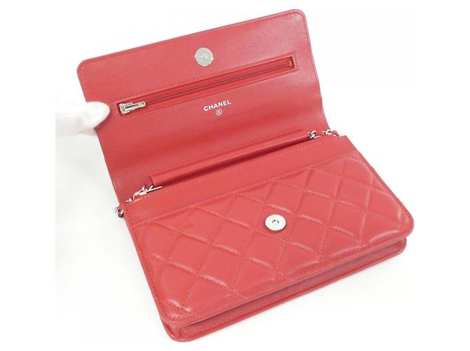 Portafoglio con catena Chanel Timeless Classic Rosso - vista 7