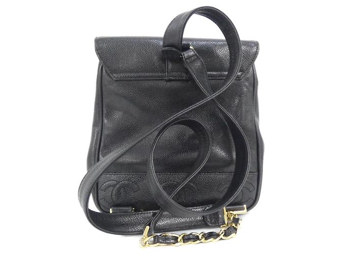 Zaino Chanel in pelle di vitello martellata nera Nero - vista 2