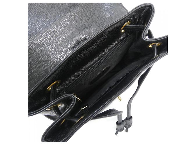 Zaino Chanel in pelle di vitello martellata nera Nero - vista 9