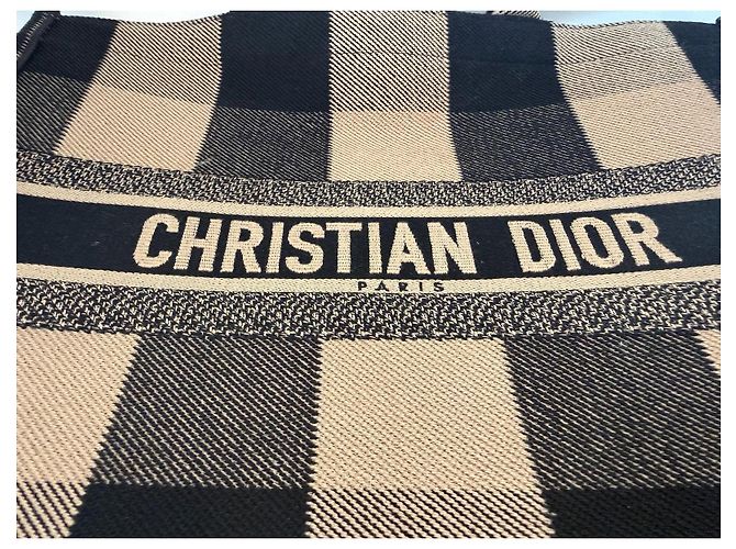 Dior Book Tote Canvas Tote Bag mit Karomuster Schwarz Beige - Ansicht 11