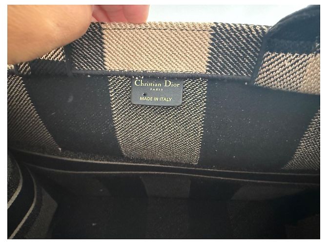 Dior Book Tote Canvas Tote Bag mit Karomuster Schwarz Beige - Ansicht 18