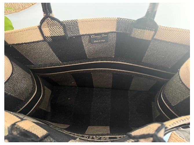 Dior Book Tote Canvas Tote Bag mit Karomuster Schwarz Beige - Ansicht 19