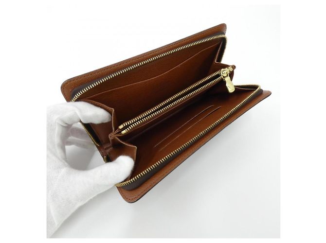 Cartera Louis Vuitton Monogram Porte Monnaie Zip Castaño - vista 6