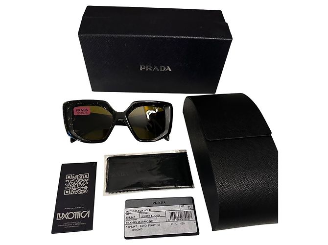 Prada Symbole Gafas de Sol Oversize Acetato Marmolado Negro - vista 13