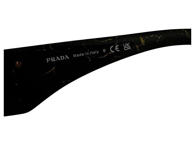 Prada Symbole Gafas de Sol Oversize Acetato Marmolado Negro - vista 4