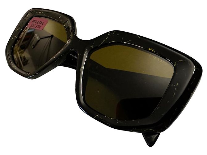Prada Symbole Gafas de Sol Oversize Acetato Marmolado Negro - vista 7