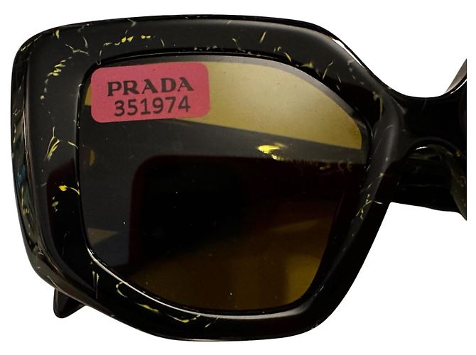 Prada Symbole Gafas de Sol Oversize Acetato Marmolado Negro - vista 8
