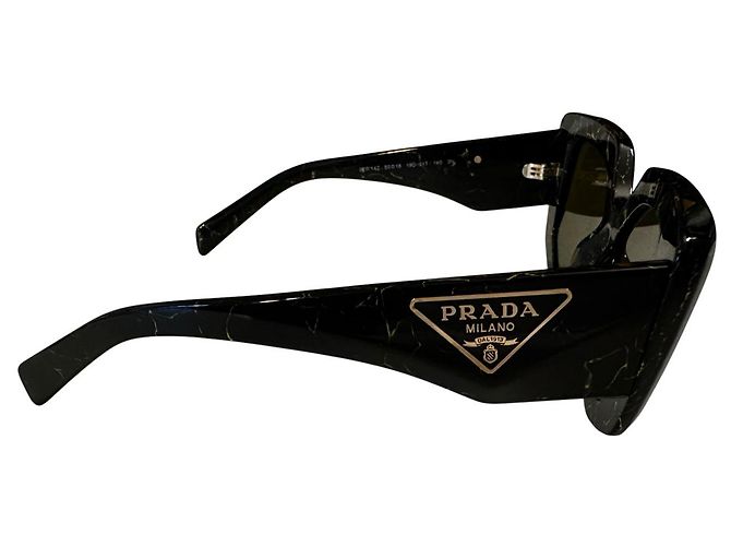 Prada Symbole Gafas de Sol Oversize Acetato Marmolado Negro - vista 9