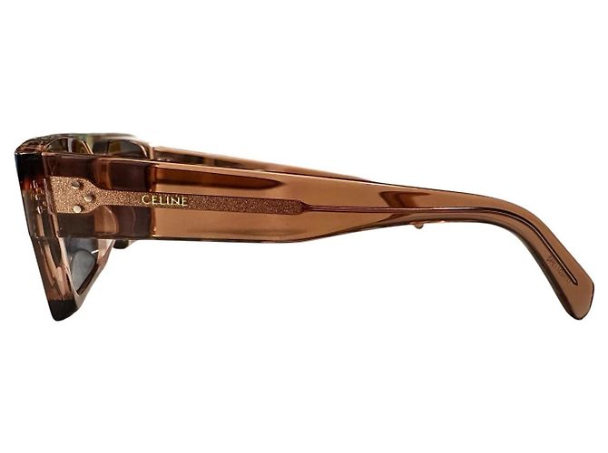 Céline Celine Gafas de sol rectangulares 3 Dots Castaño - vista 3