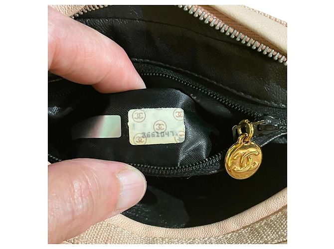 Chanel Borsa a Tracolla Camera in Lino Rosa Cipria - vista 10