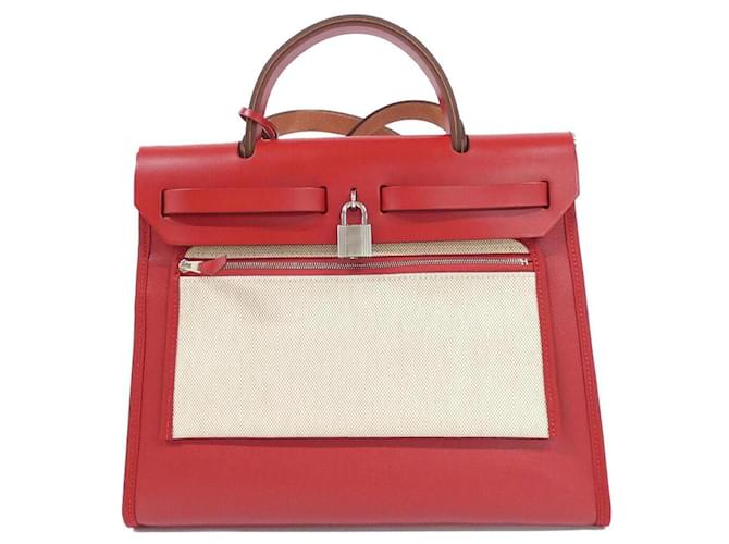 Hermès Borsa Hermes Herbag Zip PM Rosso - vista 2