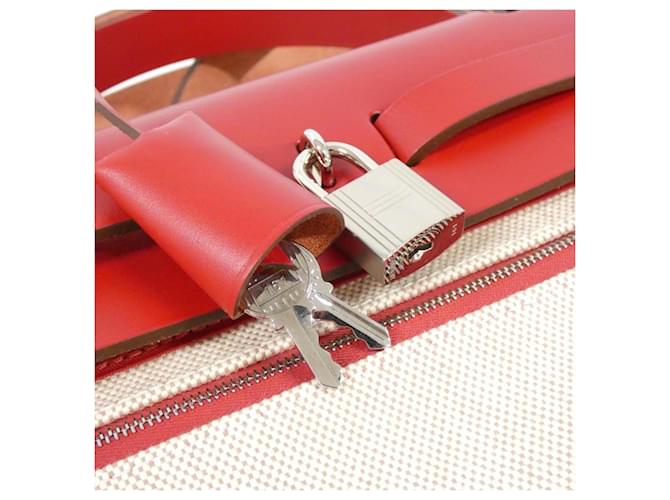 Hermès Borsa Hermes Herbag Zip PM Rosso - vista 4