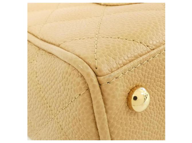 Borsa Boston Chanel 20996 in pelle di vitello granulata beige - vista 3