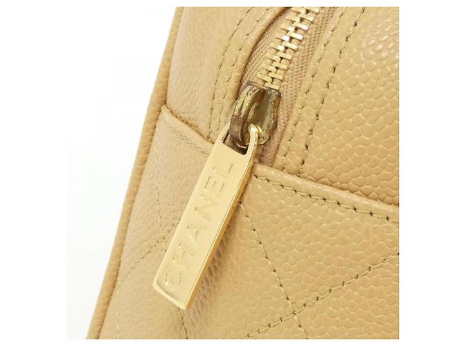 Borsa Boston Chanel 20996 in pelle di vitello granulata beige - vista 4