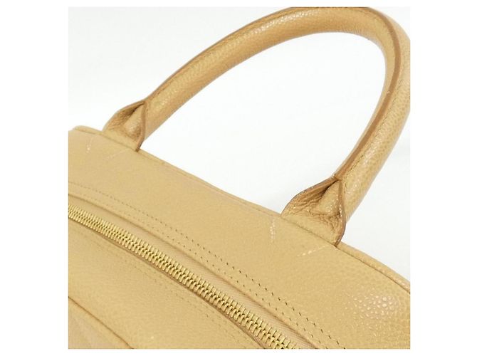 Borsa Boston Chanel 20996 in pelle di vitello granulata beige - vista 8