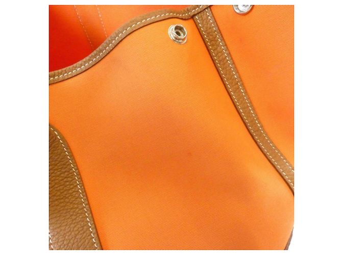 Hermès Borsa Hermes Garden Party Rosso D'oro Arancione - vista 5