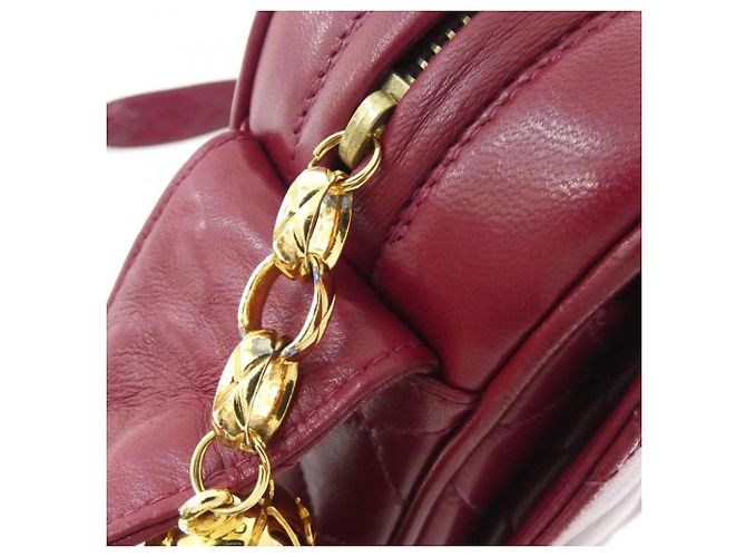 Chanel 03740 Schultertasche aus Bordeaux Lammleder - Ansicht 7