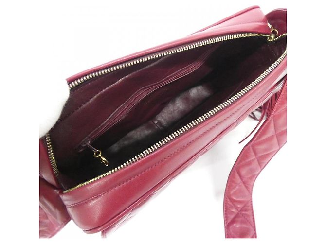 Chanel 03740 Schultertasche aus Bordeaux Lammleder - Ansicht 9