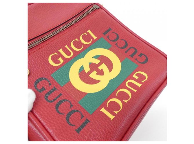 Bolso de hombro de cuero rojo Gucci 523591 0QSAT Roja - vista 6