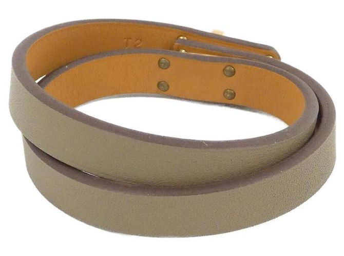 Hermès Pulsera Charm Mini Kelly Double Tour Hermes Beige Gris pardo - vista 2