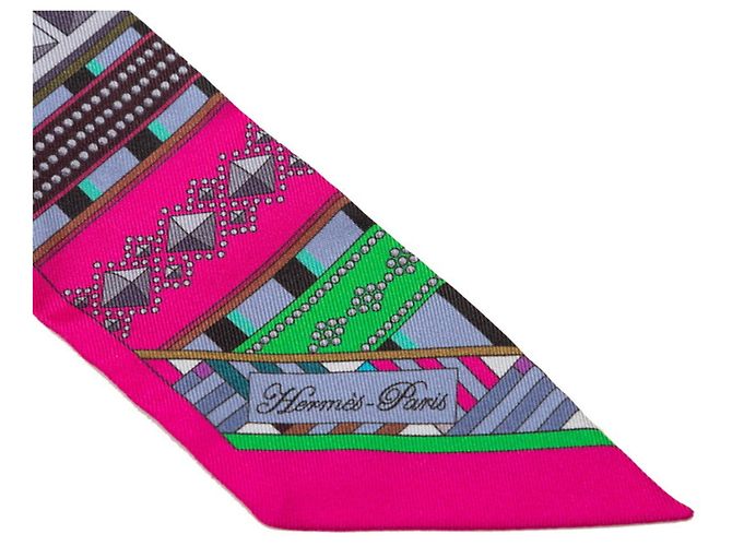 Foulard Hermès Twilly Colliers de Chiens Remix Multicolore - vista 2