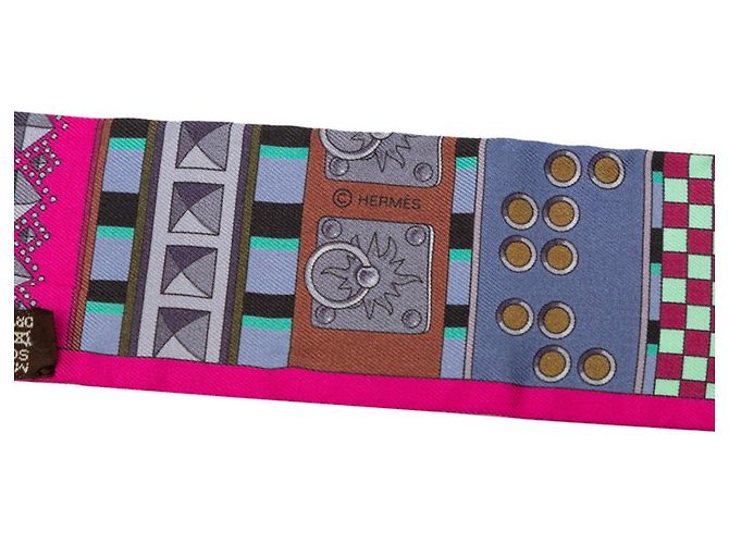 Foulard Hermès Twilly Colliers de Chiens Remix Multicolore - vista 3